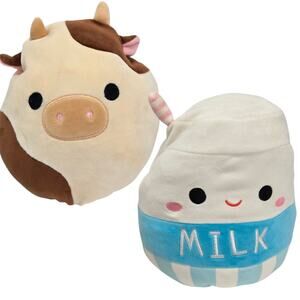 Kellytoy‎ Flipamallows Ronnie Cow Melly Milk Squishmallow Stuffed Animal Plush